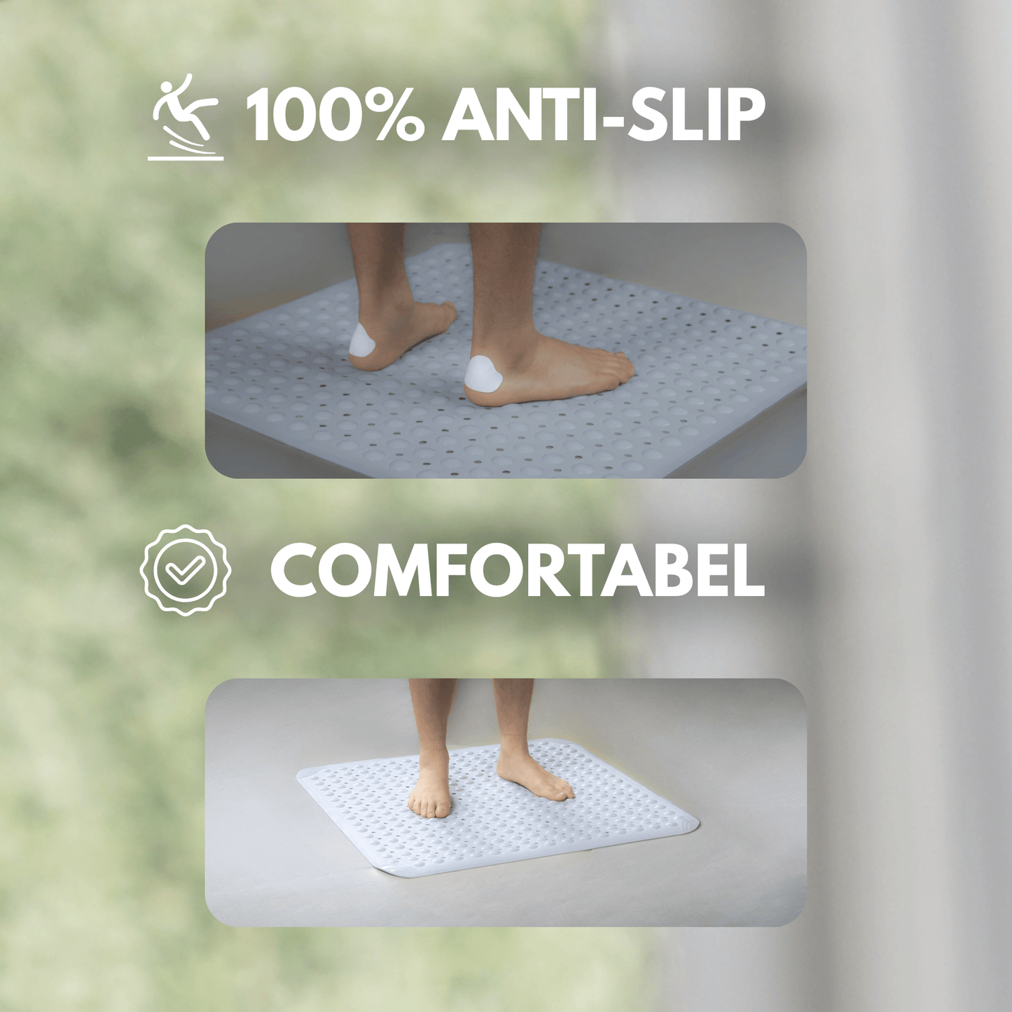 Antislip Douchemat - 80x80cm - Zaltino